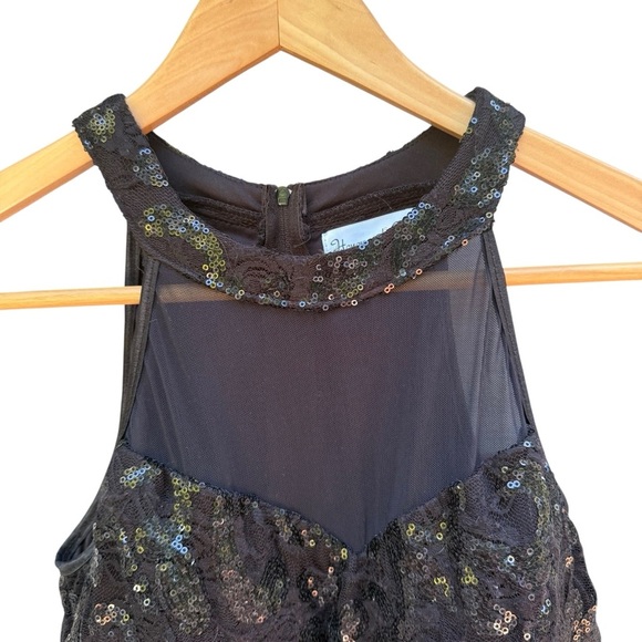Honey & Rosie Womens Black Sequin High Neck Dress Size M retro vibes Whimsigoth - Picture 5 of 15